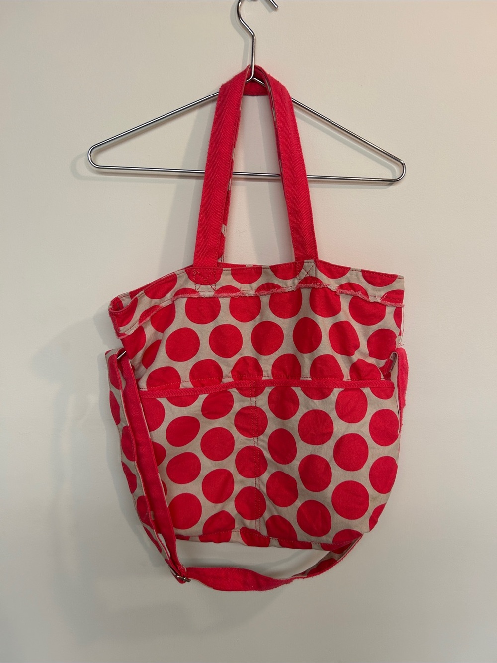thirty-one Red Polka Dot Canvas Tote